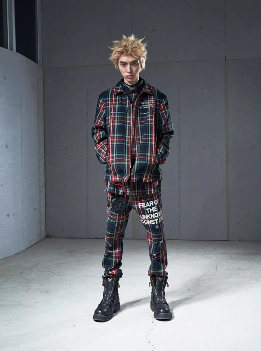 VENTUREK Tartan Check Embroidered Fringe Jacket