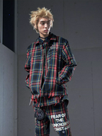 VENTUREK Tartan Check Embroidered Fringe Jacket