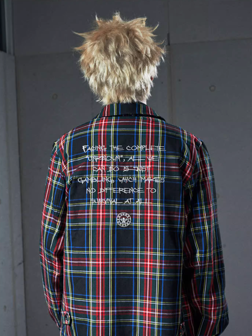 VENTUREK Tartan Check Embroidered Fringe Jacket