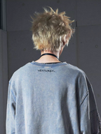 VENTUREK Washed Destruction Printed Sweatshirt