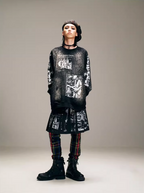 VENTUREK Graffiti Letter Dot Spray Print Sweatshirt