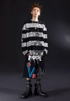 VENTUREK Black Gray Patchwork Long Sleeve Tee