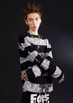 VENTUREK Black Gray Patchwork Long Sleeve Tee