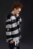 VENTUREK Black Gray Patchwork Long Sleeve Tee