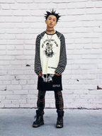 VENTUREK Multi Zipper Stripe Sleeve Raglan Long Sleeve Tee