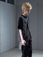 VENTUREK Double Layer Multi Zipper Destroyed Tee