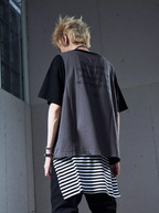 VENTUREK Double Layer Multi Zipper Destroyed Tee