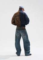 BLIND NO PLAN Color Clash Short Track Jacket