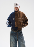 BLIND NO PLAN Color Clash Short Track Jacket