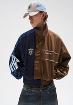 BLIND NO PLAN Color Clash Short Track Jacket