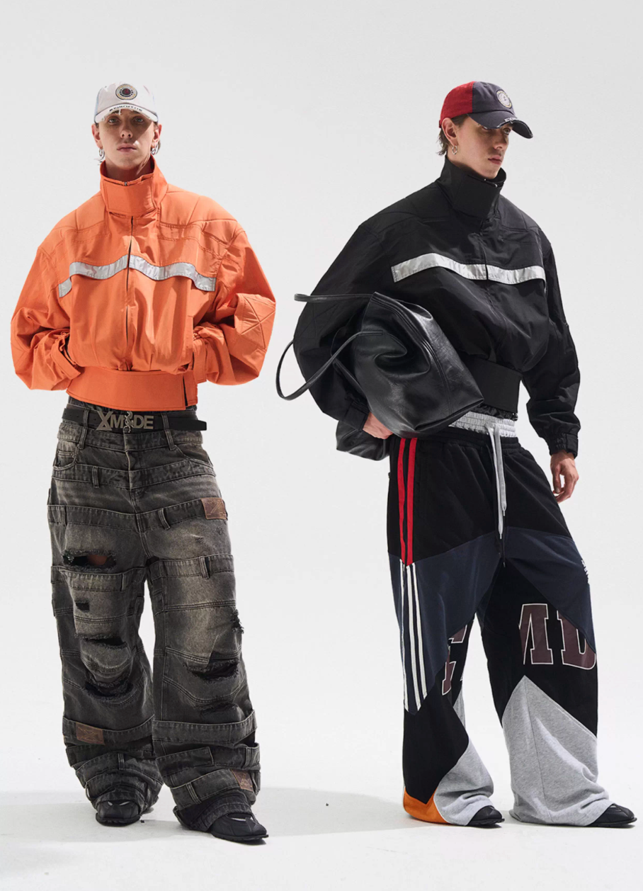 BLIND NO PLAN Reflective Stripes Short Jacket