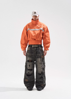 BLIND NO PLAN Reflective Stripes Short Jacket