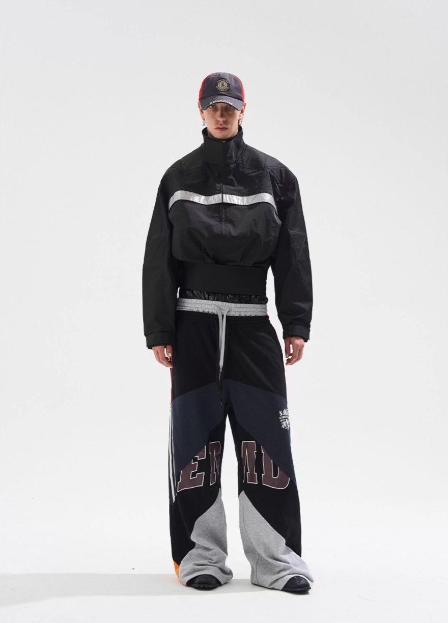 BLIND NO PLAN Reflective Stripes Short Jacket