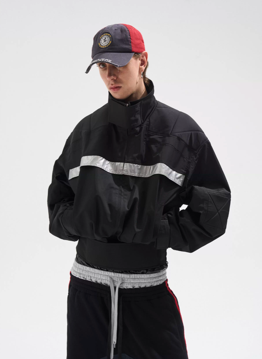 BLIND NO PLAN Reflective Stripes Short Jacket