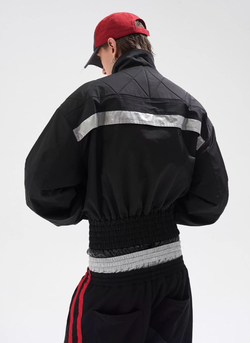 BLIND NO PLAN Reflective Stripes Short Jacket