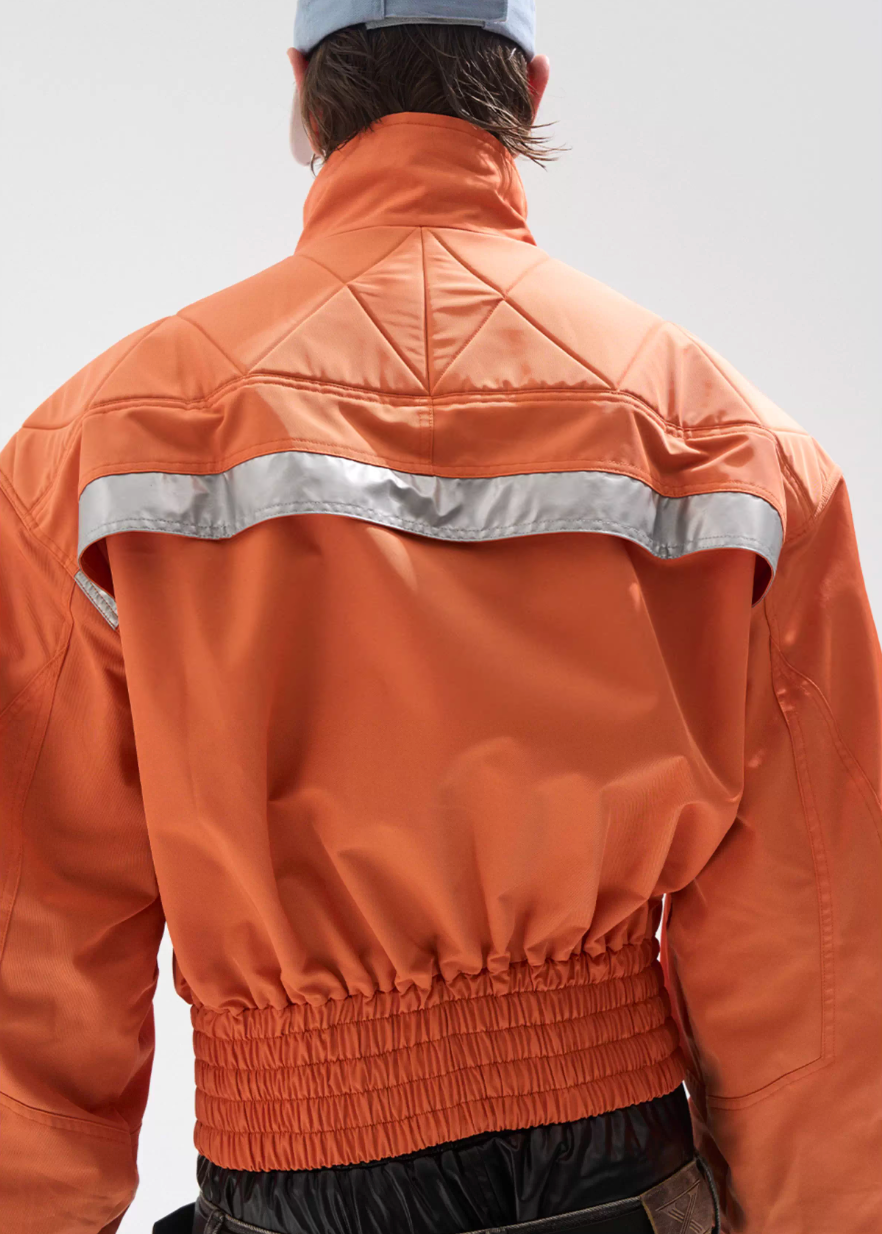 BLIND NO PLAN Reflective Stripes Short Jacket