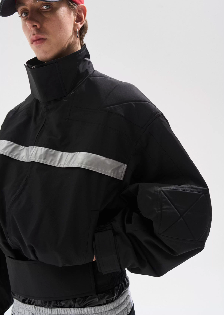 BLIND NO PLAN Reflective Stripes Short Jacket