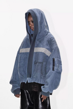 BLIND NO PLAN Washed Distressed MA-1 Work Jacket
