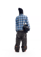 BLIND NO PLAN Reversible Plaid Long Sleeve Shirt Jacket