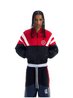 BLIND NO PLAN Contrast Color Sports Bomber Jacket