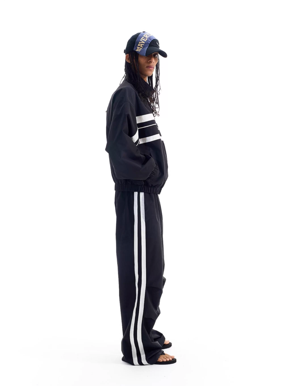 BLIND NO PLAN Color Block Windproof Sport Track Jacket