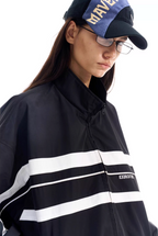 BLIND NO PLAN Color Block Windproof Sport Track Jacket