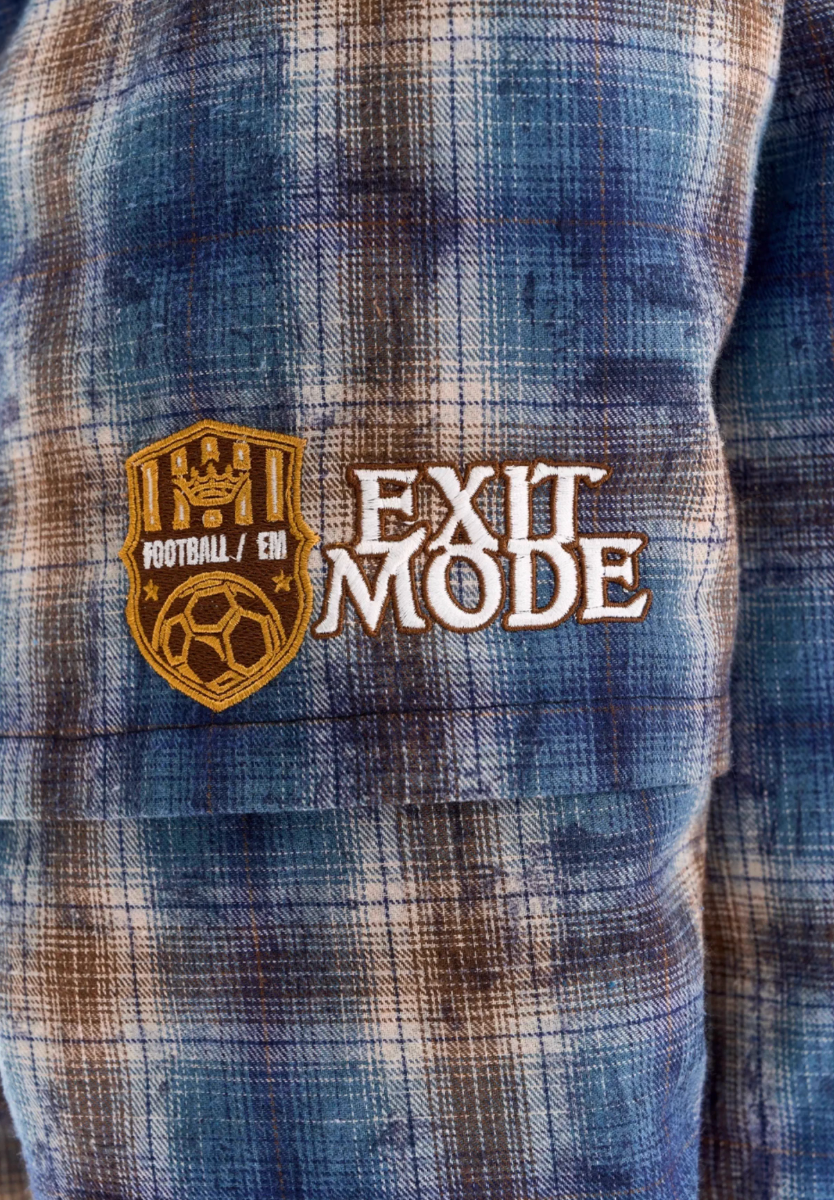 BLIND NO PLAN Fur Collar Plaid Padded Shirt Jacket