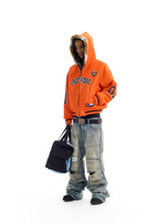 BLIND NO PLAN Reversible Leopard Fur Padded Bomber Jacket
