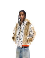 BLIND NO PLAN Reversible Leopard Fur Padded Bomber Jacket