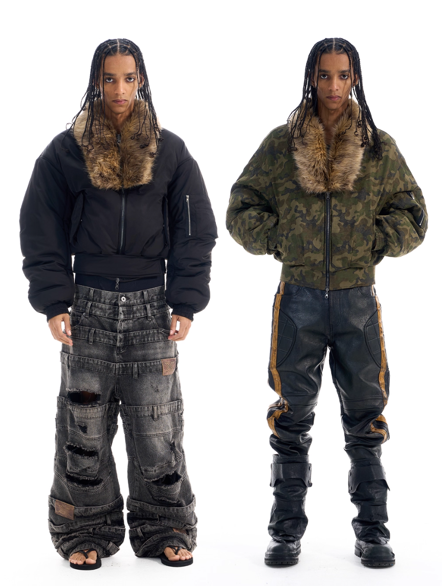 BLIND NO PLAN Reversible Camouflage MA-1 Bomber Jacket