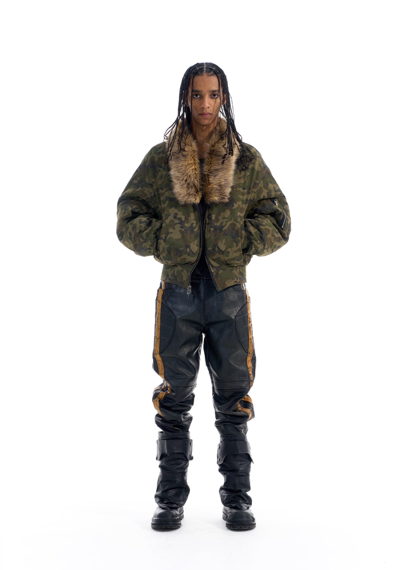 BLIND NO PLAN Reversible Camouflage MA-1 Bomber Jacket