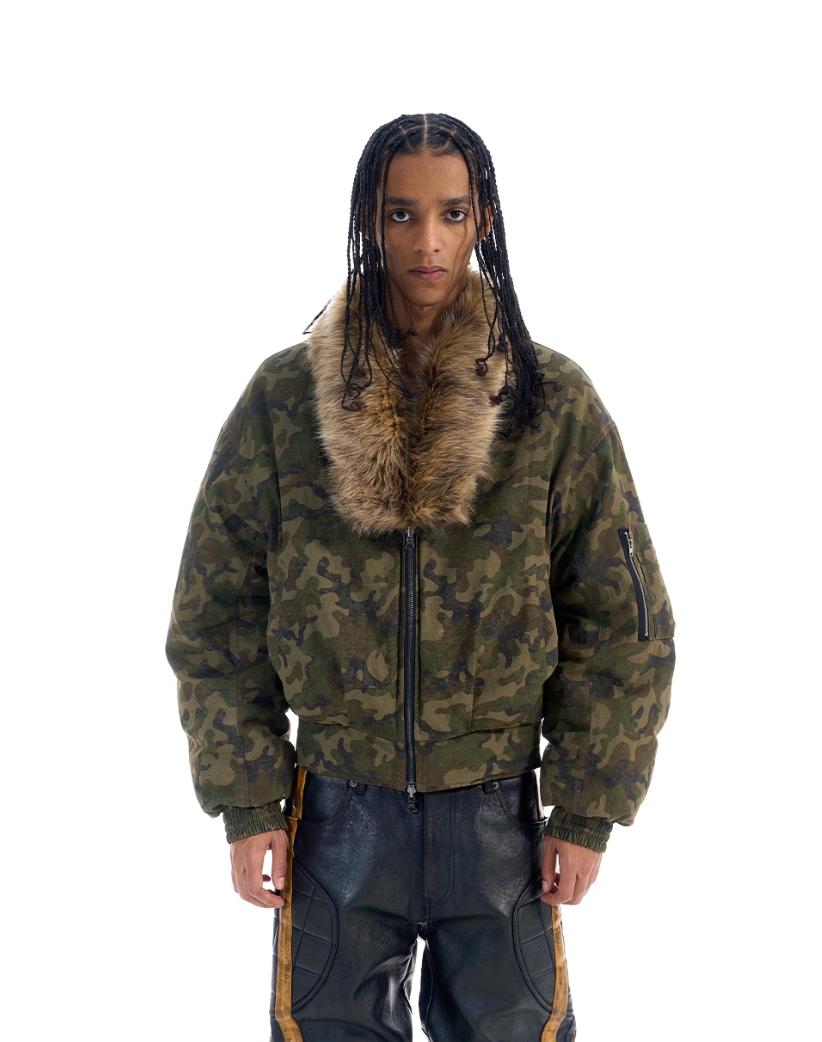 BLIND NO PLAN Reversible Camouflage MA-1 Bomber Jacket