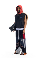 BLIND NO PLAN Patchwork Fur Hooded Vest