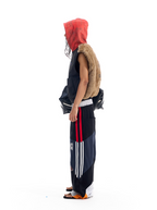 BLIND NO PLAN Patchwork Fur Hooded Vest