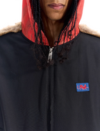 BLIND NO PLAN Patchwork Fur Hooded Vest