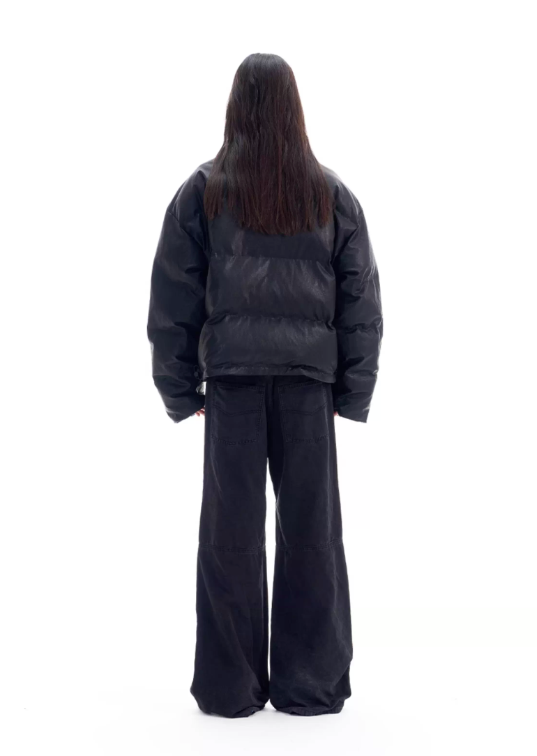 BLIND NO PLAN Reversible Sports Puffer Jacket