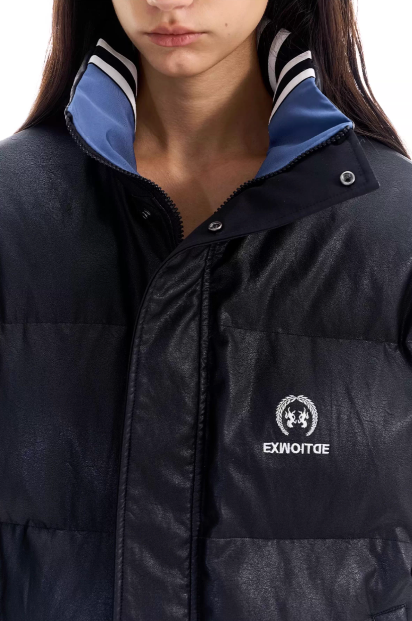BLIND NO PLAN Reversible Sports Puffer Jacket