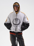 BLIND NO PLAN Reconstructed Patchwork Camouflage Padded MA-1 Jacket