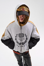 BLIND NO PLAN Reconstructed Patchwork Camouflage Padded MA-1 Jacket