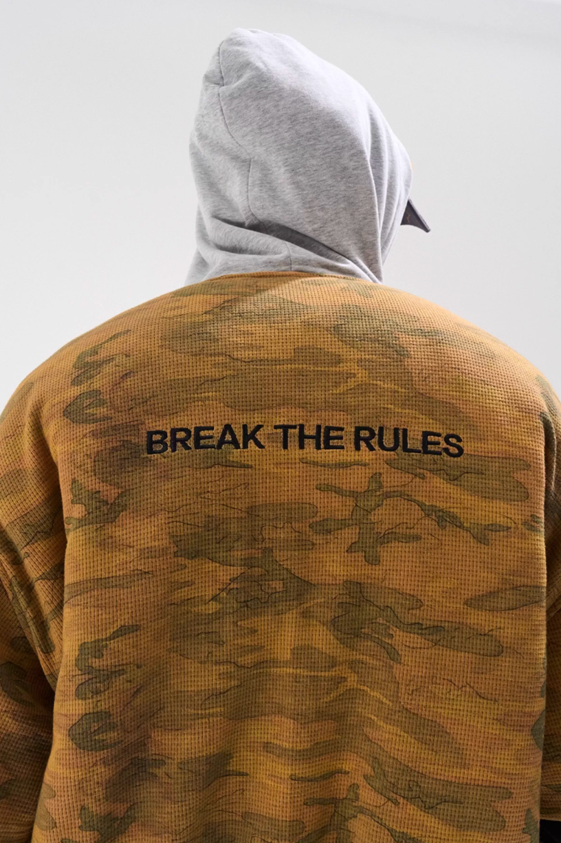 BLIND NO PLAN Reconstructed Patchwork Camouflage Padded MA-1 Jacket
