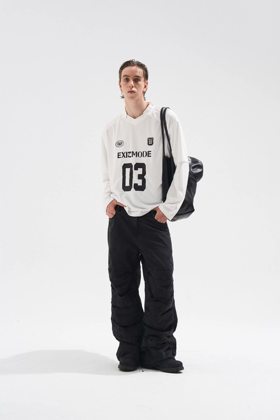 BLIND NO PLAN Layered Striped Long Sleeve Jersey