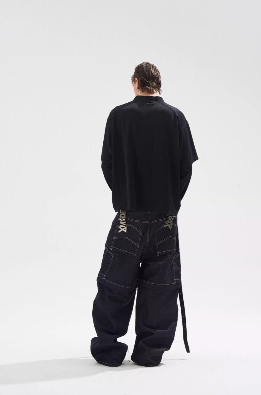 BLIND NO PLAN Layered Striped Long Sleeve Jersey