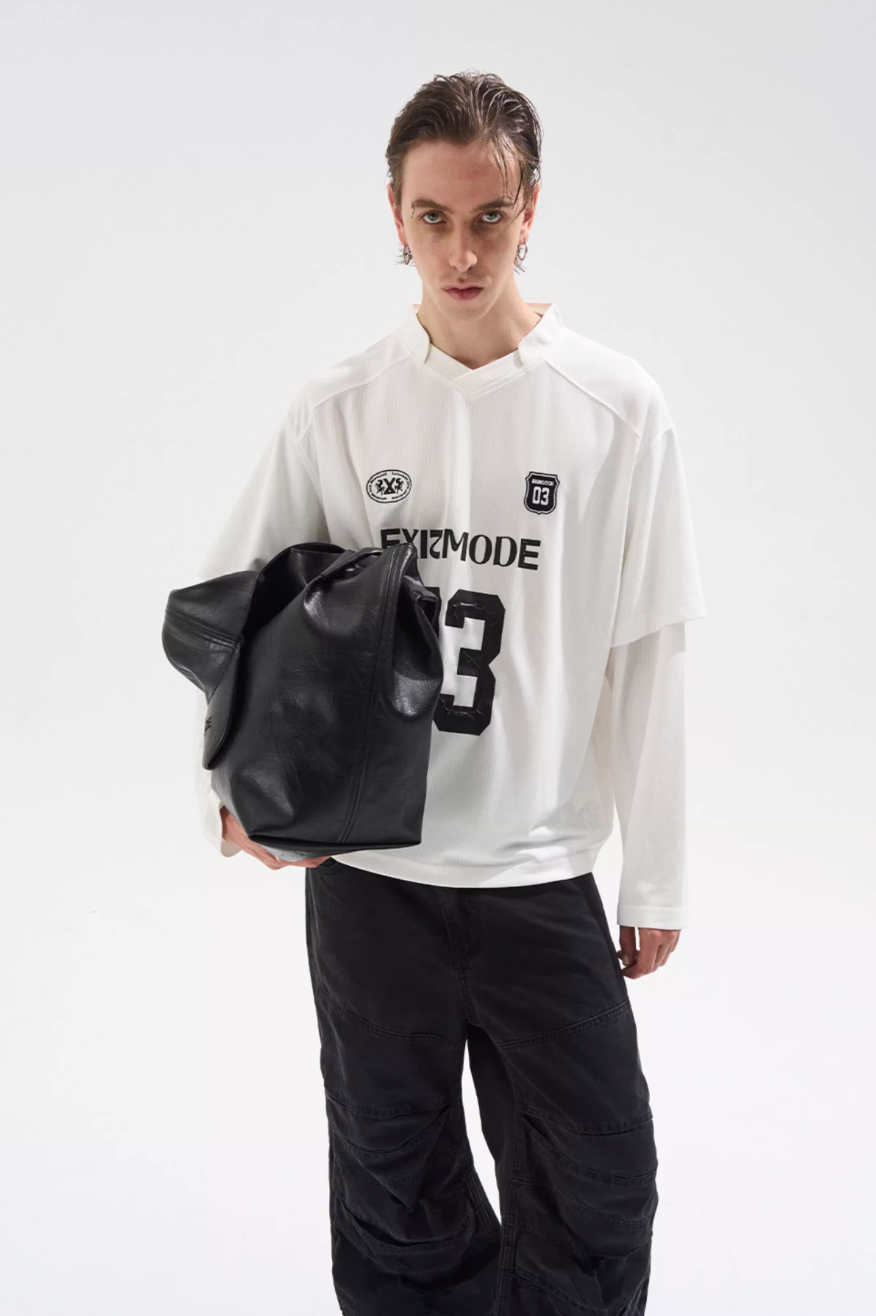 BLIND NO PLAN Layered Striped Long Sleeve Jersey