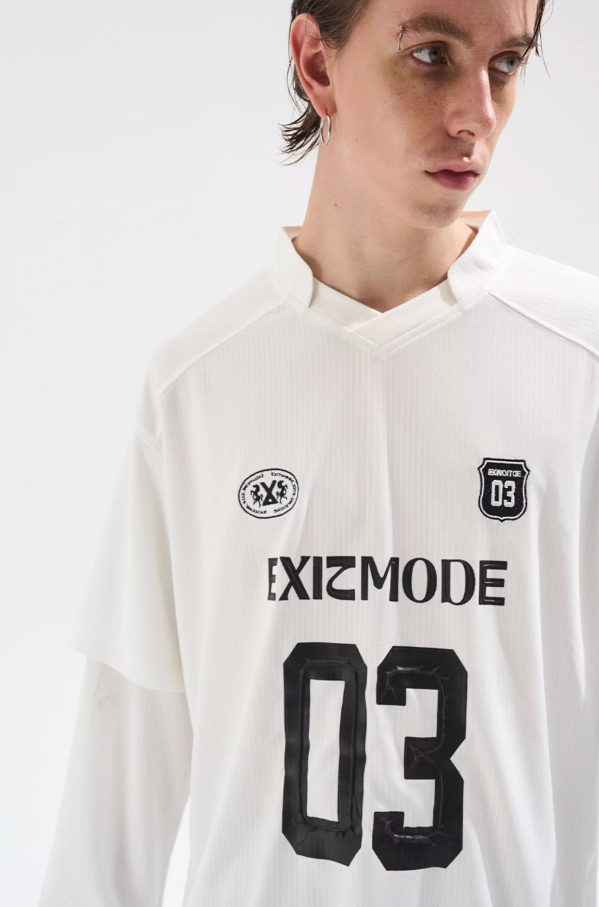 BLIND NO PLAN Layered Striped Long Sleeve Jersey