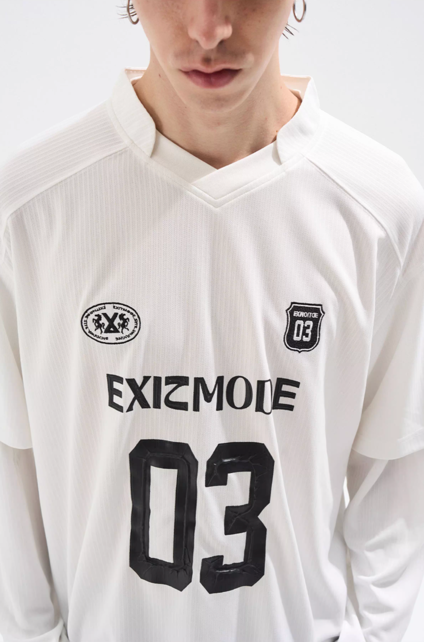 BLIND NO PLAN Layered Striped Long Sleeve Jersey