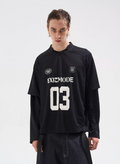 BLIND NO PLAN Layered Striped Long Sleeve Jersey