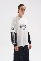 BLIND NO PLAN Layered Waffle and Jersey Long Sleeve Tee