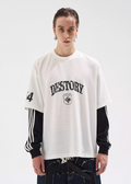 BLIND NO PLAN Layered Waffle and Jersey Long Sleeve Tee
