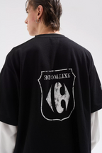 BLIND NO PLAN Layered Waffle and Jersey Long Sleeve Tee