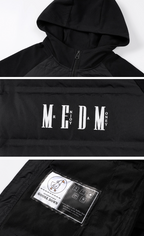 MEDM Patchwork Raglan Sleeve Lightweight Hooded Down Jacket